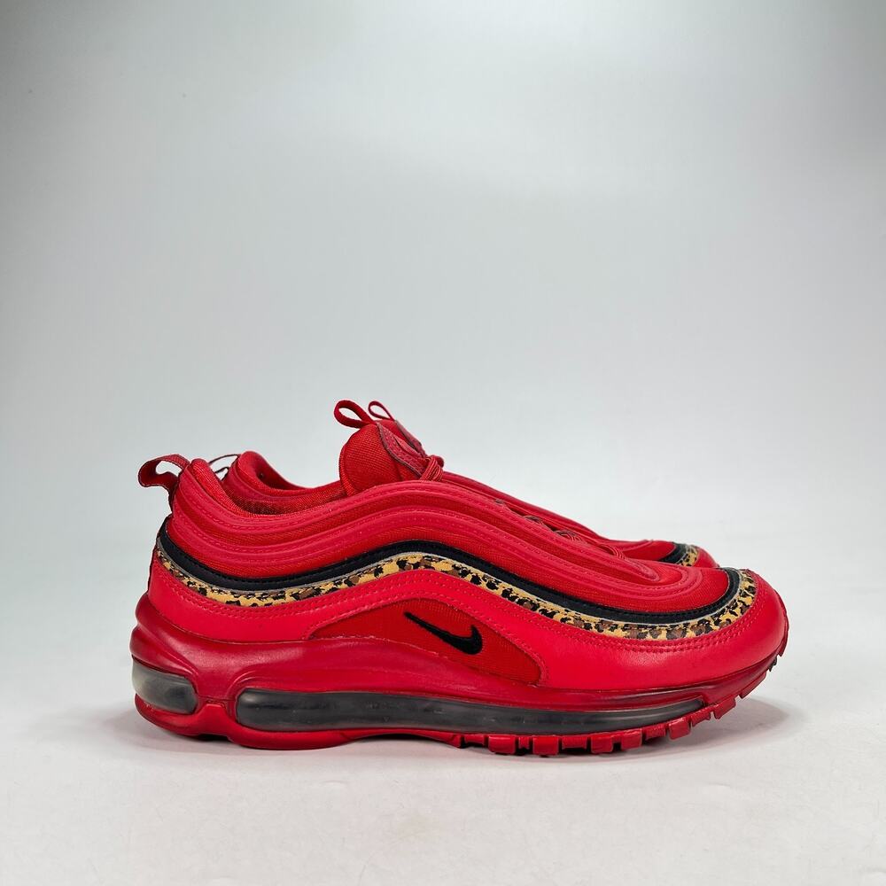 Nike Air Max 97 Leopard Pack Red Retro Lifestyle Shoes BV6113-600 Women's Sz 8.5